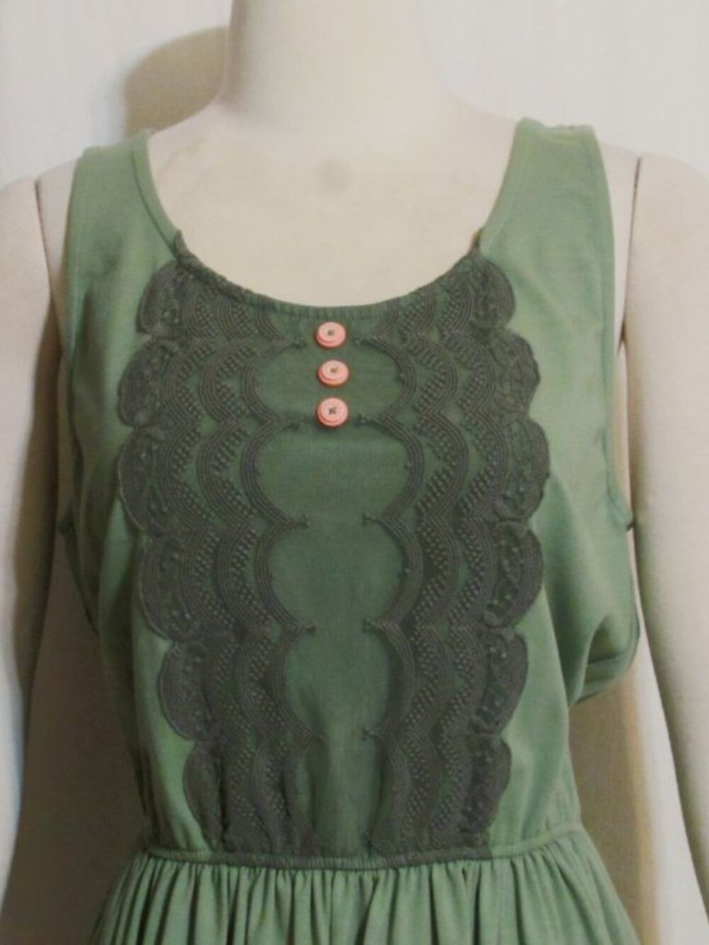 NEW Womens Ladies MATILDA JANE Olive Pink Floral Tiered Knee Dress L Orig $85 - Picture 3 of 10
